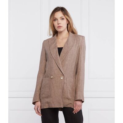 Marella Lniana marynarka METEORA Regular Fit brązowy 32 Marella Lniana marynarka METEORA Regular Fit brązowy 32