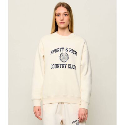 Sporty&Rich; Bluza Varsity Crest Oversize fit ecru M Sporty&Rich; Bluza Varsity Crest Oversize fit ecru M
