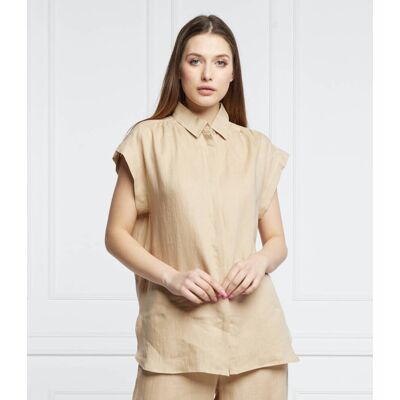 Marella SPORT Lniana koszula INCLUSO Relaxed fit beżowy 38 Marella SPORT Lniana koszula INCLUSO Relaxed fit beżowy 38