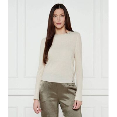 Marc Cain Wełniany sweter Slim Fit ecru 36 Marc Cain Wełniany sweter Slim Fit ecru 36