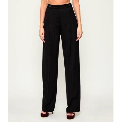 Elisabetta Franchi Spodnie Relaxed fit z dodatkiem wełny czarny 38 Elisabetta Franchi Spodnie Relaxed fit z dodatkiem wełny czarny 38