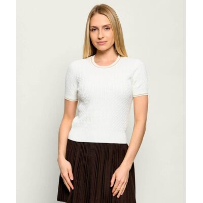 Lacoste Sweter Slim Fit biały 42 Lacoste Sweter Slim Fit biały 42