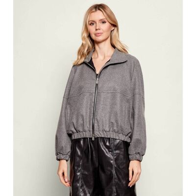 Pinko Kurtka Consuelo Relaxed fit z dodatkiem wełny szary XS Pinko Kurtka Consuelo Relaxed fit z dodatkiem wełny szary XS