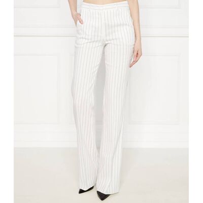 Marella Spodnie ULIVO flare fit z dodatkiem lnu biały 36 Marella Spodnie ULIVO flare fit z dodatkiem lnu biały 36