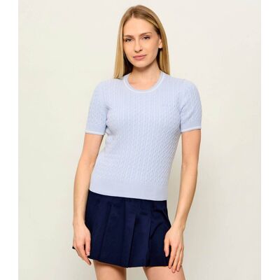 Lacoste Sweter Slim Fit błękitny 38 Lacoste Sweter Slim Fit błękitny 38