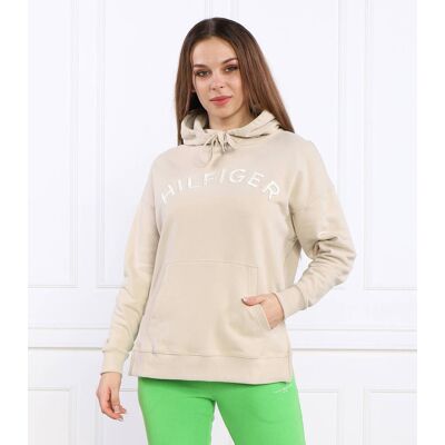 Tommy Hilfiger Bluza RLX HILFIGER VARSITY EMB HOODIE Relaxed fit beżowy XS Tommy Hilfiger Bluza RLX HILFIGER VARSITY EMB HOODIE Relaxed fit beżowy XS
