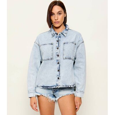 One Teaspoon Jeansowa kurtka JE T''AIME Loose fit błękitny L One Teaspoon Jeansowa kurtka JE T''AIME Loose fit błękitny L