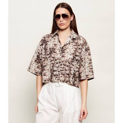 Pinko Koszula PESCARA Cropped Fit brązowy 38 Pinko Koszula PESCARA Cropped Fit brązowy 38