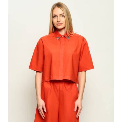 Pinko Koszula PESCARA Cropped Fit pomarańczowy 34 Pinko Koszula PESCARA Cropped Fit pomarańczowy 34