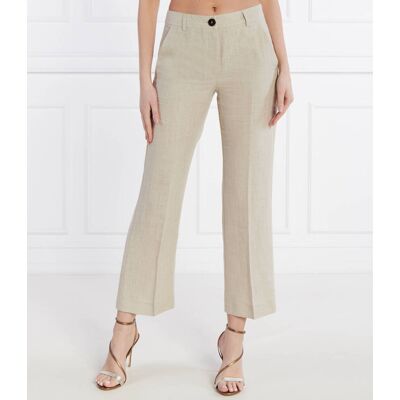 Marella Lniane spodnie MUSCHIO Straight fit beżowy 40 Marella Lniane spodnie MUSCHIO Straight fit beżowy 40