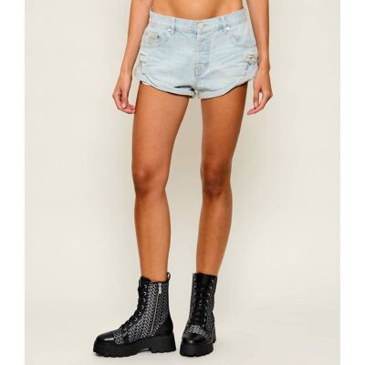 One Teaspoon Jeansowe szorty BANDITS HEART Loose fit low waist błękitny 30 One Teaspoon Jeansowe szorty BANDITS HEART Loose fit low waist błękitny 30