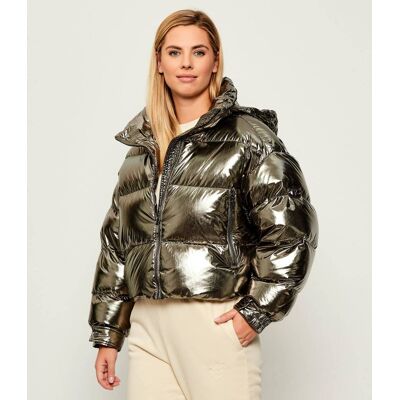 Michael Kors Puchowa kurtka Cropped Fit metaliczny M Michael Kors Puchowa kurtka Cropped Fit metaliczny M