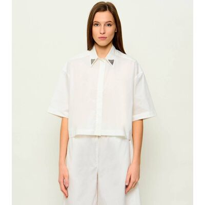 Pinko Koszula Pescara Cropped Fit biały 38 Pinko Koszula Pescara Cropped Fit biały 38