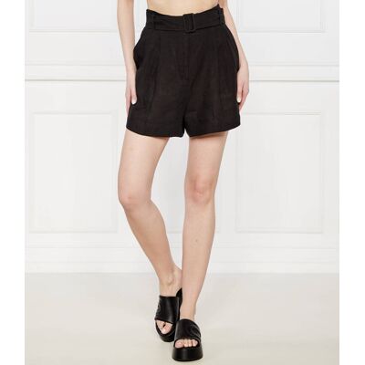 Marella Lniane szorty Panama Relaxed fit czarny 40 Marella Lniane szorty Panama Relaxed fit czarny 40