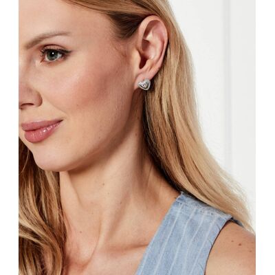 Guess Kolczyki PAVE HEART srebrny OS Guess Kolczyki PAVE HEART srebrny OS