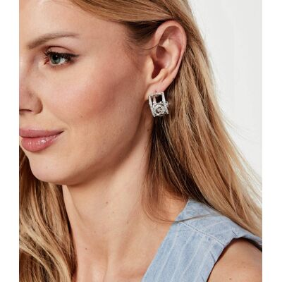 Guess Kolczyki LOVE FLOWERS srebrny OS Guess Kolczyki LOVE FLOWERS srebrny OS
