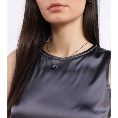 TORY BURCH Naszyjnik Kira Enamel Pave czarny OS TORY BURCH Naszyjnik Kira Enamel Pave czarny OS