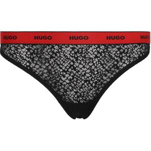 Hugo Bodywear Koronkowe stringi czarny XS Hugo Bodywear Koronkowe stringi czarny XS