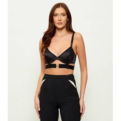 Elisabetta Franchi Top Cropped Fit czarny 36 Elisabetta Franchi Top Cropped Fit czarny 36