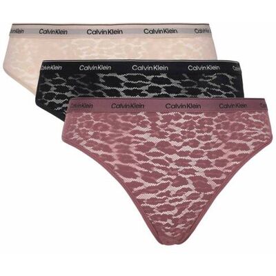 Calvin Klein Underwear Koronkowe figi brazylijskie 3-pack różowy XS Calvin Klein Underwear Koronkowe figi brazylijskie 3-pack różowy XS