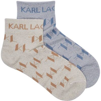 Karl Lagerfeld Skarpety 2-pack błękitny OS Karl Lagerfeld Skarpety 2-pack błękitny OS