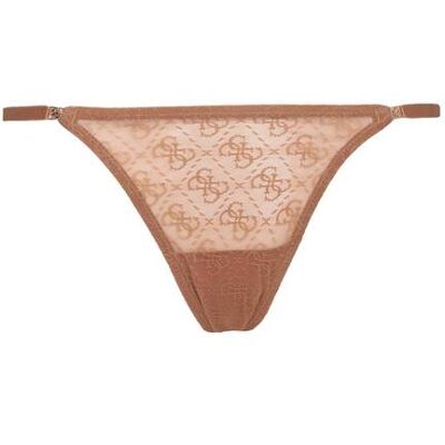 Guess Underwear Koronkowe stringi NORA beżowy XL Guess Underwear Koronkowe stringi NORA beżowy XL