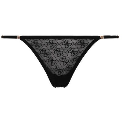 Guess Underwear Koronkowe stringi NORA czarny XS Guess Underwear Koronkowe stringi NORA czarny XS
