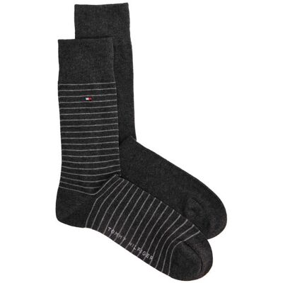 Tommy Hilfiger Skarpety 2-pack grafitowy 39/42 Tommy Hilfiger Skarpety 2-pack grafitowy 39/42