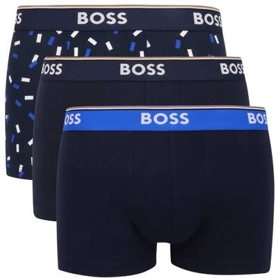 Boss BLACK Bokserki 3-pack Trunk 3P Power Desig granatowy S Boss BLACK Bokserki 3-pack Trunk 3P Power Desig granatowy S