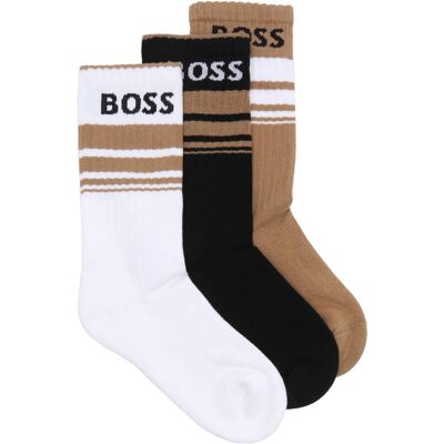 Boss Bodywear Skarpety 3-pack 3P QS Rib Stripe CC brązowy 39/42 Boss Bodywear Skarpety 3-pack 3P QS Rib Stripe CC brązowy 39/42