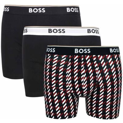 Boss BLACK Bokserki 3-pack Power Des bordowy S Boss BLACK Bokserki 3-pack Power Des bordowy S