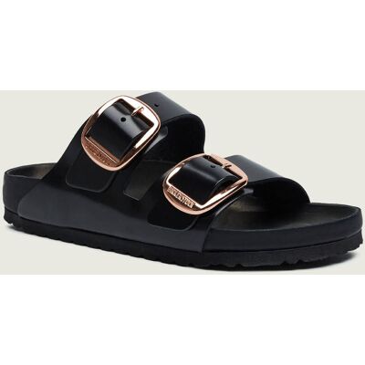 Birkenstock Skórzane klapki Arizona narrow fit czarny 41 Birkenstock Skórzane klapki Arizona narrow fit czarny 41