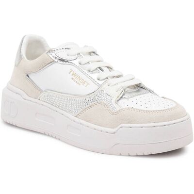 TWINSET Skórzane sneakersy biały 40 TWINSET Skórzane sneakersy biały 40