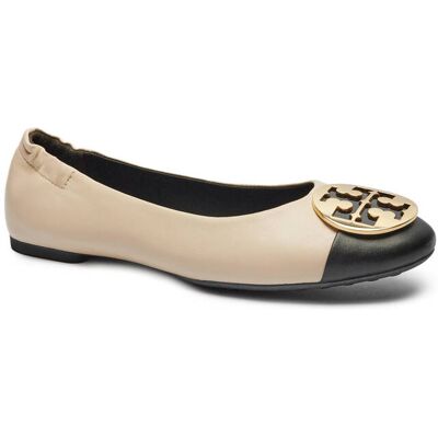 TORY BURCH Skórzane baleriny CLAIRE piaskowy 39 TORY BURCH Skórzane baleriny CLAIRE piaskowy 39