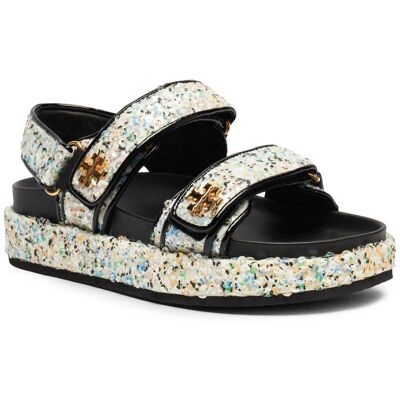 TORY BURCH Sandały KIRA z dodatkiem skóry beżowy 36 TORY BURCH Sandały KIRA z dodatkiem skóry beżowy 36