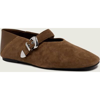 Tommy Jeans Baleriny Mary Jane zamsz brązowy 36 Tommy Jeans Baleriny Mary Jane zamsz brązowy 36