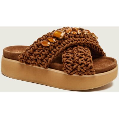 INUIKII Klapki WOVEN STONES zamsz brązowy 38 INUIKII Klapki WOVEN STONES zamsz brązowy 38
