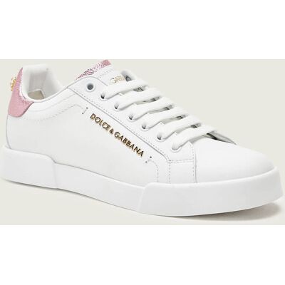 Dolce & Gabbana Skórzane sneakersy Portofino biały 36 Dolce & Gabbana Skórzane sneakersy Portofino biały 36