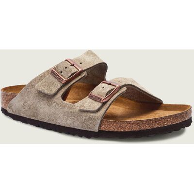 Birkenstock Klapki Arizona narrow fit soft footbed zamsz beżowy 45 Birkenstock Klapki Arizona narrow fit soft footbed zamsz beżowy 45