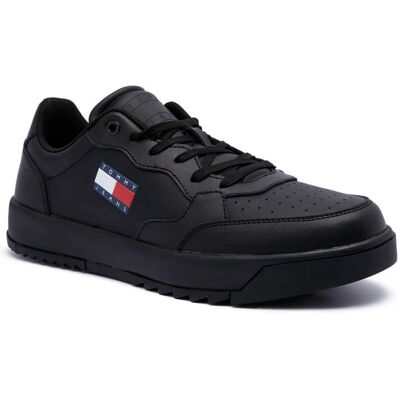 Tommy Jeans Skórzane sneakersy RETRO czarny 44 Tommy Jeans Skórzane sneakersy RETRO czarny 44