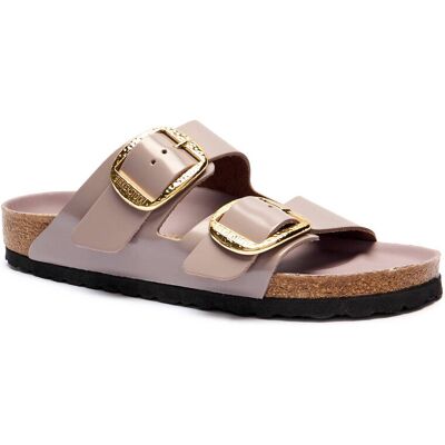 Birkenstock Skórzane klapki Arizona narrow fit fioletowy 36 Birkenstock Skórzane klapki Arizona narrow fit fioletowy 36