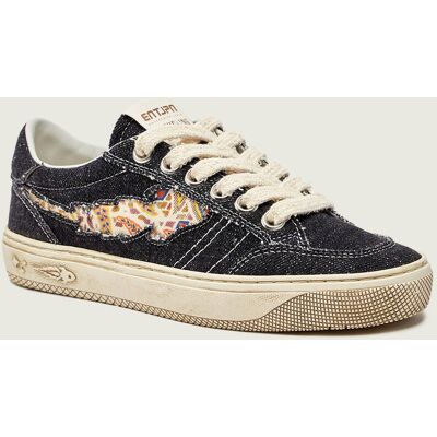 Enterprise Japan Sneakersy JUPITER ROCKET 12 denim z dodatkiem skóry czarny 36 Enterprise Japan Sneakersy JUPITER ROCKET 12 denim z dodatkiem skóry czarny 36