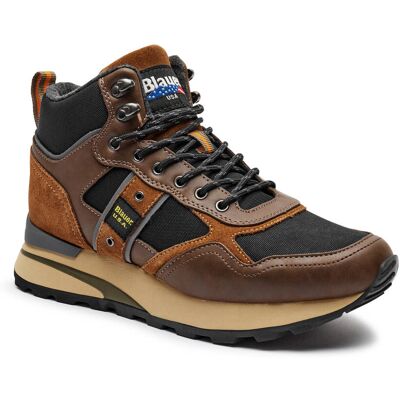 BLAUER Buty trekkingowe z dodatkiem skóry brązowy 45 BLAUER Buty trekkingowe z dodatkiem skóry brązowy 45
