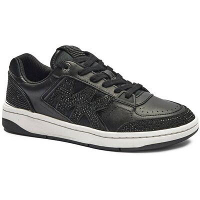 Michael Kors Sneakersy REBEL z dodatkiem skóry czarny 38,5 Michael Kors Sneakersy REBEL z dodatkiem skóry czarny 38,5