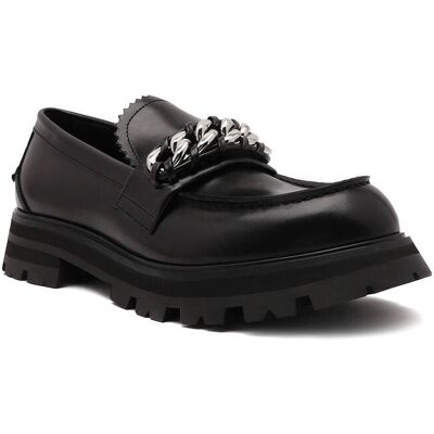 Alexander McQueen Skórzane mokasyny czarny 42 Alexander McQueen Skórzane mokasyny czarny 42