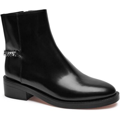 Michael Kors Skórzane botki CARLISLE czarny 38,5 Michael Kors Skórzane botki CARLISLE czarny 38,5