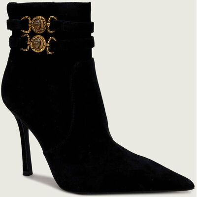 Kurt Geiger Botki na szpilce MANSION zamsz czarny 40 Kurt Geiger Botki na szpilce MANSION zamsz czarny 40