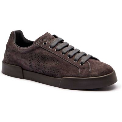 Dolce & Gabbana Sneakersy Portofino zamsz grafitowy 40 Dolce & Gabbana Sneakersy Portofino zamsz grafitowy 40