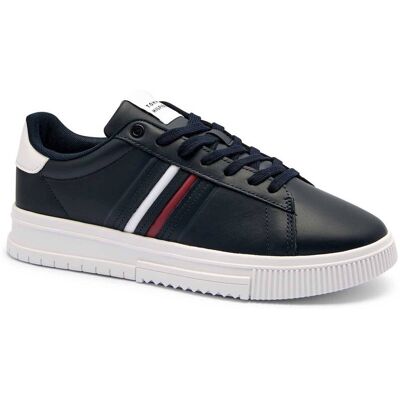 Tommy Hilfiger Skórzane sneakersy granatowy 45 Tommy Hilfiger Skórzane sneakersy granatowy 45