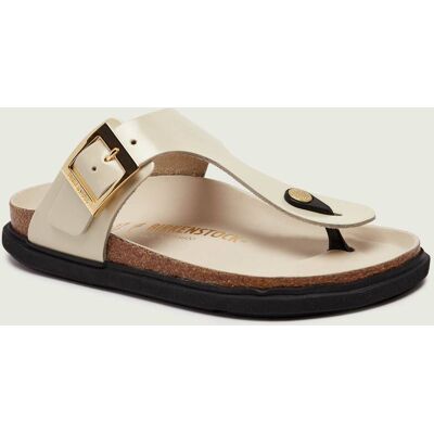 Birkenstock Skórzane japonki Gizeh narrow fit beżowy 40 Birkenstock Skórzane japonki Gizeh narrow fit beżowy 40